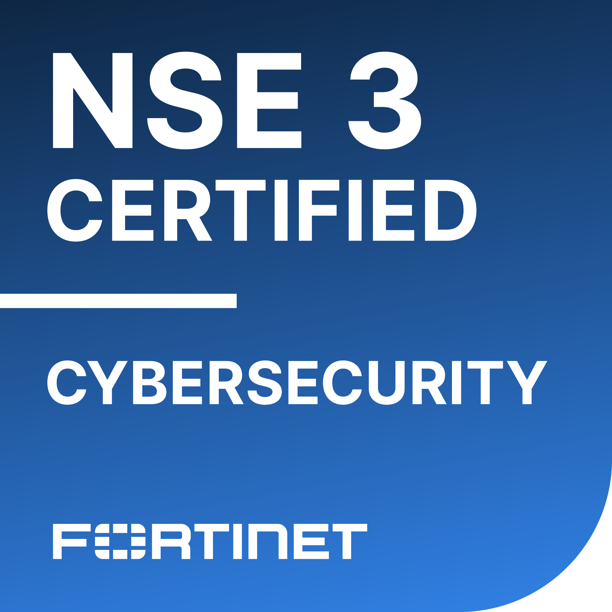 NSE 3 – FORTIGATE OPERATOR NSE 3 FortiGate Operator certification badge