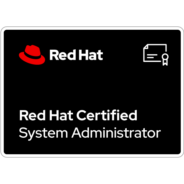 EX200 Red Hat Certified System Administrator (RHCSA) certification badge
